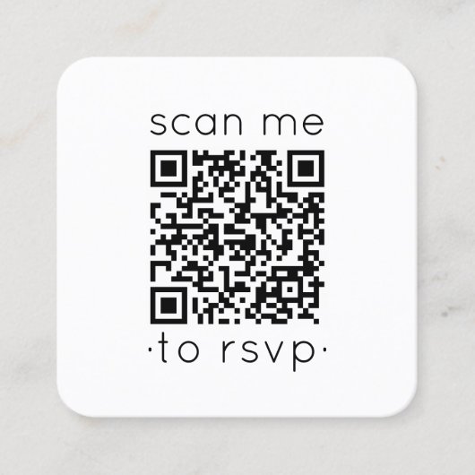 50パック QRコード  RSVP ウェディングサイト フォト同封 スクエア名刺 (正面)