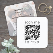 50パック QRコード  RSVP ウェディングサイト フォト同封 スクエア名刺