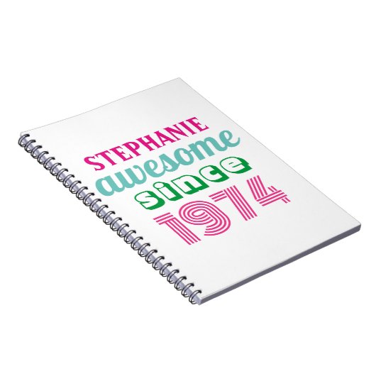 50パーソナライズされたおもしろい歳の誕生日引用文 ノートブック (右側)