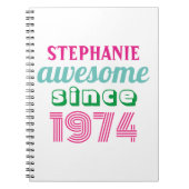 50パーソナライズされたおもしろい歳の誕生日引用文 ノートブック (正面)