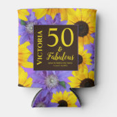 50パーソナライズされたと素晴らしいサンフラワー&パープル 缶クーラー (正面)