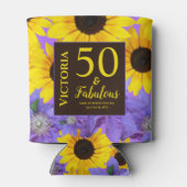 50パーソナライズされたと素晴らしいサンフラワー&パープル 缶クーラー (裏面)