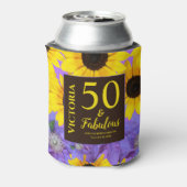 50パーソナライズされたと素晴らしいサンフラワー&パープル 缶クーラー (缶裏面)