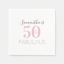 50パーソナライズされたと素晴らしいピンクの誕生日パーティー スタンダードカクテルナプキン
