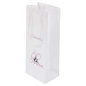 50パーソナライズされたと素晴らしいピンク誕生日 ワインギフトバッグ (正面アングル)