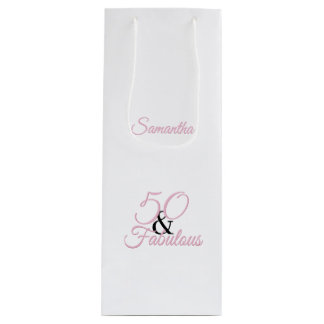 50パーソナライズされたと素晴らしいピンク誕生日 ワインギフトバッグ