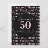 50パーソナライズされたと素晴らしいブラックピンク サンキューカード (正面)