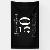 50パーソナライズされたと素晴らしい白黒誕生日 横断幕 (縦)