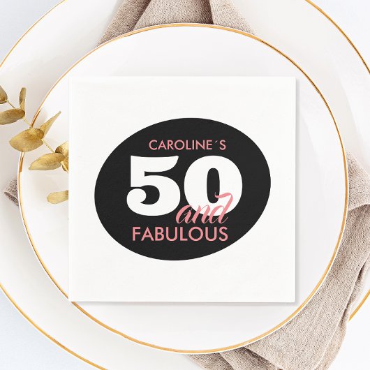 50パーソナライズされたと素晴らしい誕生日パーティー スタンダードカクテルナプキン