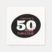 50パーソナライズされたと素晴らしい誕生日パーティー スタンダードカクテルナプキン (正面)