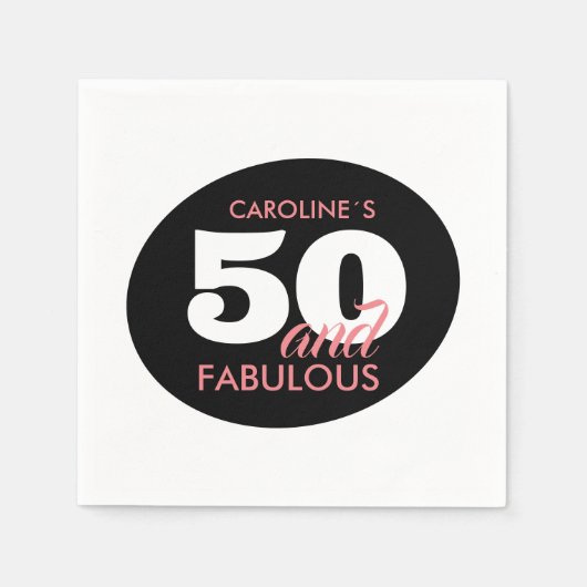 50パーソナライズされたと素晴らしい誕生日パーティー スタンダードカクテルナプキン (正面)