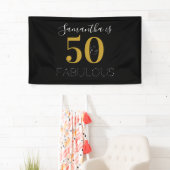 50パーソナライズされたと素晴らしい金ゴールドブラック誕生日 横断幕 (インサイチュ)