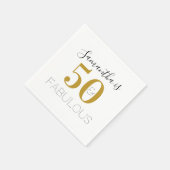 50パーソナライズされたと素晴らしい金ゴールド誕生日パーティー スタンダードカクテルナプキン (角)