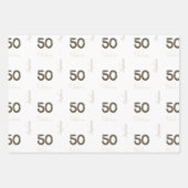 50パーソナライズされたと素晴らしい黒の赤面  ラッピングペーパーシート (正面3)