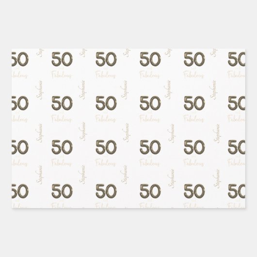 50パーソナライズされたと素晴らしい黒の赤面  ラッピングペーパーシート (正面3)