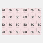50パーソナライズされたと素晴らしい黒の赤面  ラッピングペーパーシート (正面2)