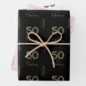 50パーソナライズされたと素晴らしい黒の赤面  ラッピングペーパーシート (インサイチュ)