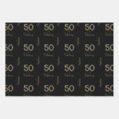 50パーソナライズされたと素晴らしい黒の赤面  ラッピングペーパーシート (正面)