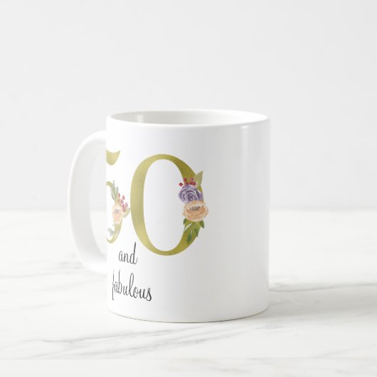 50パーソナライズされたと素晴らしい50誕生日 コーヒーマグカップ (正面左)