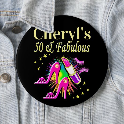 50パーソナライズされたファッショニスタ誕生日 缶バッジ