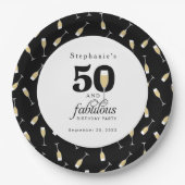 50パーソナライズされたモダンと素晴らしい誕生日 ペーパープレート (正面)