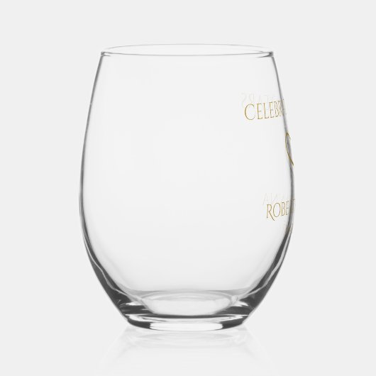 50パーソナライズされたモダンエレガント周年記念ギフト ステムなしワイングラス (右)