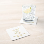 50パーソナライズされたモダンエレガント周年記念パーティー スクエアペーパーコースター (インサイチュ)