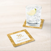 50パーソナライズされたモダンエレガント周年記念パーティー スクエアペーパーコースター (インサイチュ)