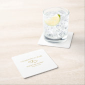 50パーソナライズされたモダンエレガント周年記念パーティー スクエアペーパーコースター (インサイチュ)