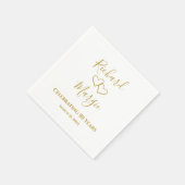 50パーソナライズされたモダンエレガント周年記念パーティー スタンダードカクテルナプキン (角)