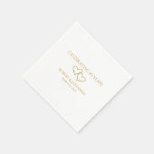 50パーソナライズされたモダンエレガント周年記念パーティー スタンダードカクテルナプキン (角)