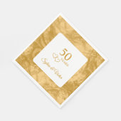 50パーソナライズされたモダンエレガント周年記念パーティー スタンダードランチョンナプキン (角)