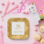 50パーソナライズされたモダンエレガント周年記念パーティー ペーパープレート (パーティー)