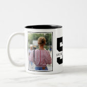 50パーソナライズされたモダン番目の誕生日写真 ツートーンマグカップ (左)