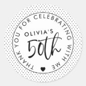 50パーソナライズされた件ありが祝とう ラウンドシール (正面)