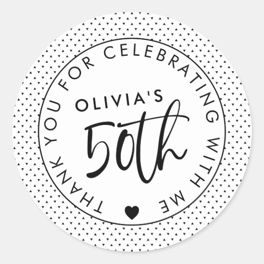 50パーソナライズされた件ありが祝とう ラウンドシール (正面)