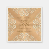 50パーソナライズされた周年ナ結婚プキンス スタンダードカクテルナプキン (正面)