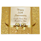 50パーソナライズされた周年結婚抱き枕 ラージペーパーバッグ (正面)