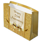 50パーソナライズされた周年結婚抱き枕 ラージペーパーバッグ (裏面アングル)