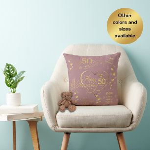50パーソナライズされた周年結婚節目 クッション