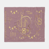 50パーソナライズされた周年結婚節目F フリースブランケット (正面(横))