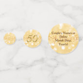 50パーソナライズされた周年結婚紙吹雪 コンフェッティ (裏面)