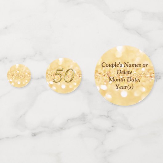 50パーソナライズされた周年結婚紙吹雪 コンフェッティ (裏面)