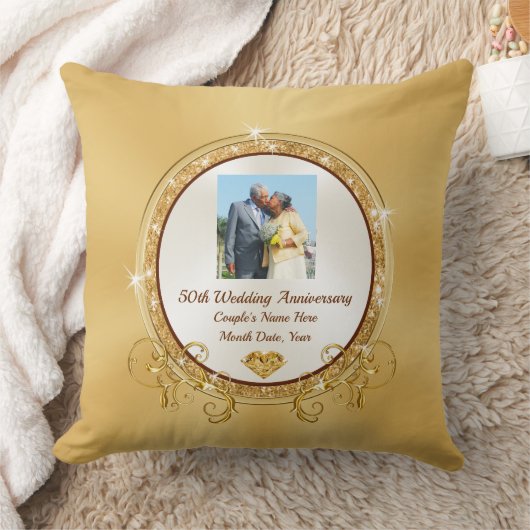 50パーソナライズされた周年結婚記念枕 クッション (ブランケット)