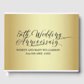 50パーソナライズされた周年結婚金ゴールド ゲストブック (正面)