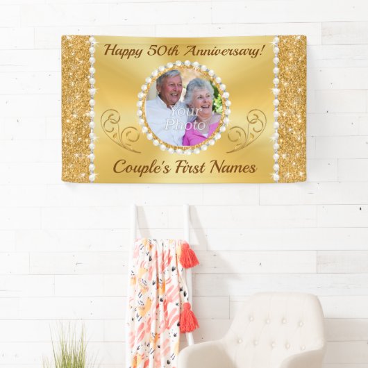 50パーソナライズされた周年記念バ結婚ナー 横断幕 (インサイチュ)