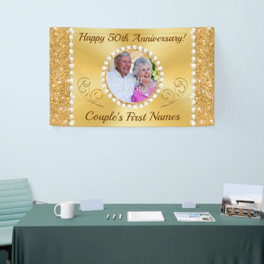 50パーソナライズされた周年記念バ結婚ナー 横断幕 (トレードショー)