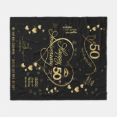 50パーソナライズされた周年記念結婚マイルストーンFl フリースブランケット (正面(横))