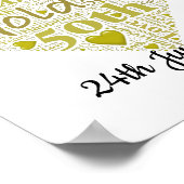 50パーソナライズされた周年記念結婚ワードアート ポスター (角)