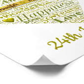 50パーソナライズされた周年記念結婚ワードアート ポスター (角)